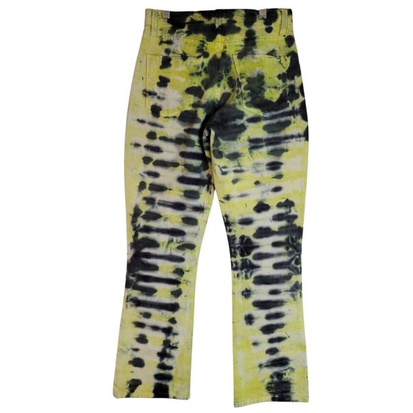 Tie-Dye Hudson Los Angeles Womens Flared Jeans Size 23 Black/Yellow/White Denim - Picture 3 of 4